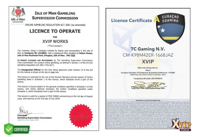 Chứng nhận uy tín của Xvip